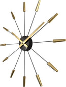 NeXtime NE-2610GO Wandklok Dia. 58 Cm, Plastic, Goud, 'Plug Inn'