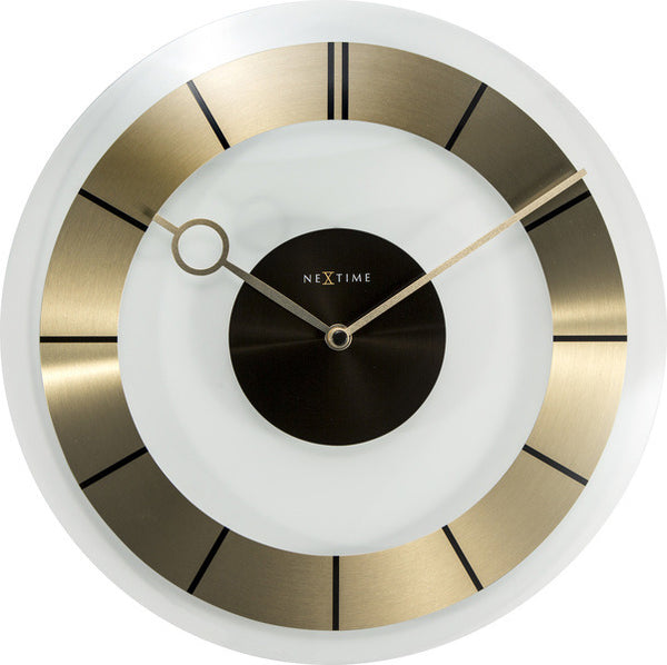 NeXtime NE-2790GO Wandklok Dia. 31 Cm, Glas, Goud, 'Retro'