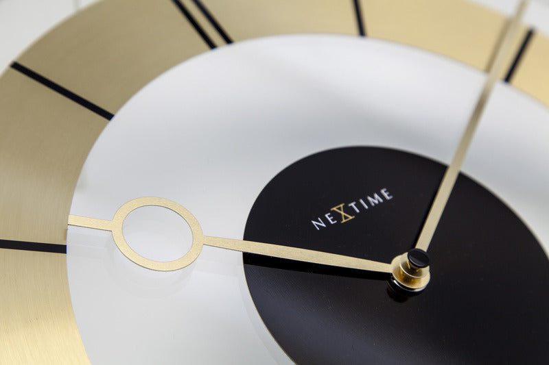 NeXtime NE-2790GO Wandklok Dia. 31 Cm, Glas, Goud, 'Retro'