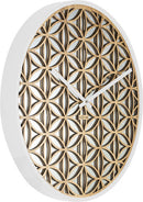 NeXtime NE-3194WI Wandklok Dia. 50 Cm, Hout/spiegel, Wit