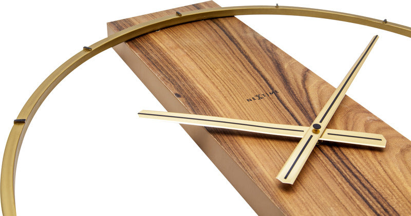 NeXtime NE-3195BR Wandklok 50.8x58.2x4.3, Hout/Steel, Bruin