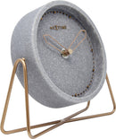 NeXtime NE-5204GS Tafelklok 17.5x15.5x5 Cm, Polyresin, Grijs