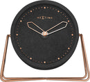 NeXtime NE-5204ZW Tafelklok 17.5x15.5x5 Cm, Polyresin, Zwart