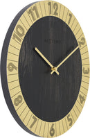NeXtime NE-3198GO Wandklok Dia. 35 Cm, Hout/metaal, Goud