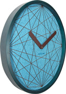 NeXtime NE-3199 Wandklok Dia. 50 Cm, Hout/stof, Turquoise