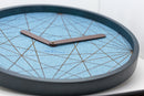 NeXtime NE-3199 Wandklok Dia. 50 Cm, Hout/stof, Turquoise