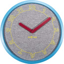 NeXtime NE-3203 Wandklok Dia. 40 Cm, Hout/stof, Blauw