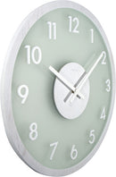 NeXtime NE-3205WI Wandklok Dia. 50 Cm, Hout/glas, Wit