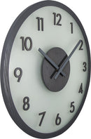 NeXtime NE-3205GS Wandklok Dia. 50 Cm, Hout/glas, Grijs