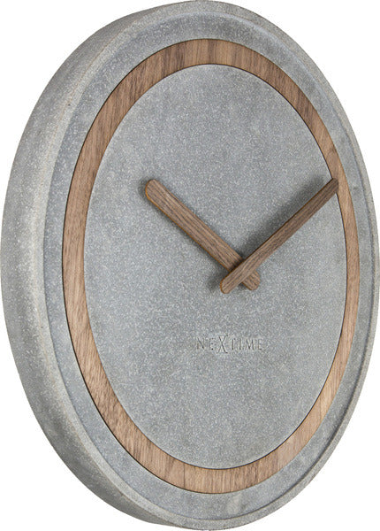 NeXtime NE-3211 Wandklok Dia. 39.5 Cm, Polyresin/hout, Grijs