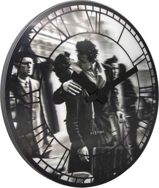NeXtime NE-3213 Wandklok Dia. 39.5 Cm, Plastic, Zwart
