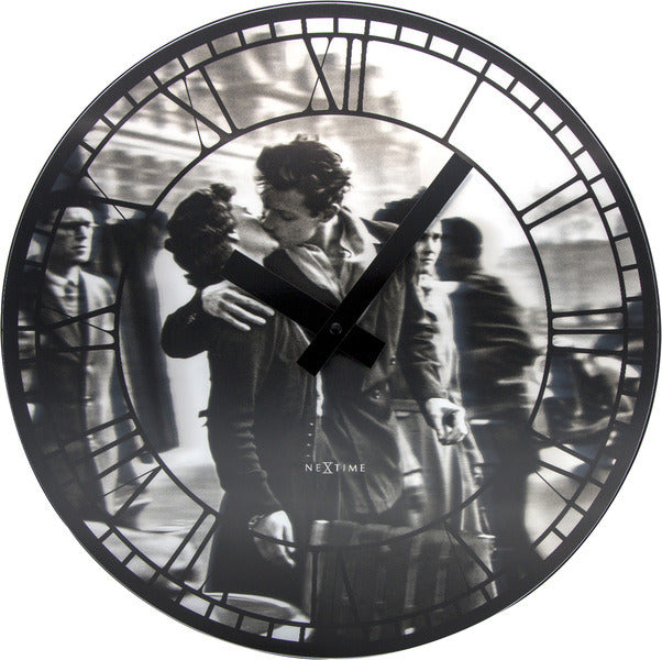 NeXtime NE-3213 Wandklok Dia. 39.5 Cm, Plastic, Zwart