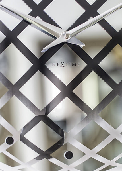 NeXtime NE-8185ZI Wandklok Dia. 43 Cm, Glas/spiegel, Zilver