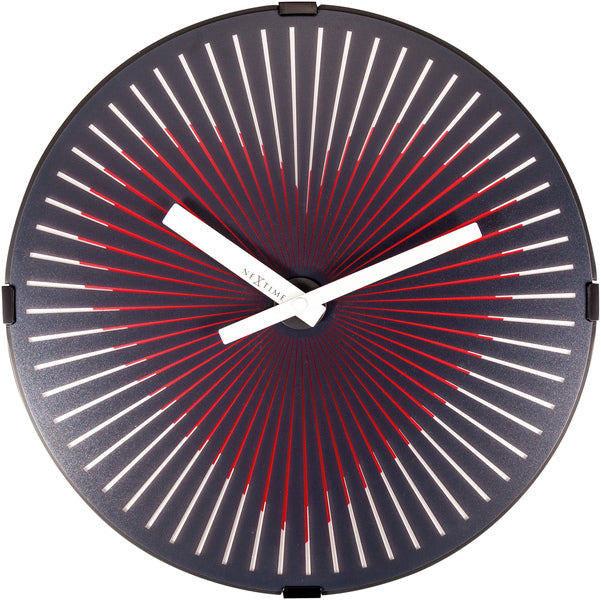 NeXtime NE-3221 Wandklok - Ø 30 Cm Plastic Bewegende Klok- Rood 'Motion Heart Red'