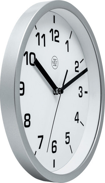 NeXtime NX-7321ZI Wandklok NXT Diameter 20cm Kunststof Zilver, Witte Wijzerplaat