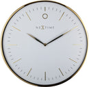 NeXtime NE-3235WI Wandklok Glamour Ø40 Metaal Wit/goud