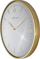 NeXtime NE-3235WI Wandklok Glamour Ø40 Metaal Wit/goud