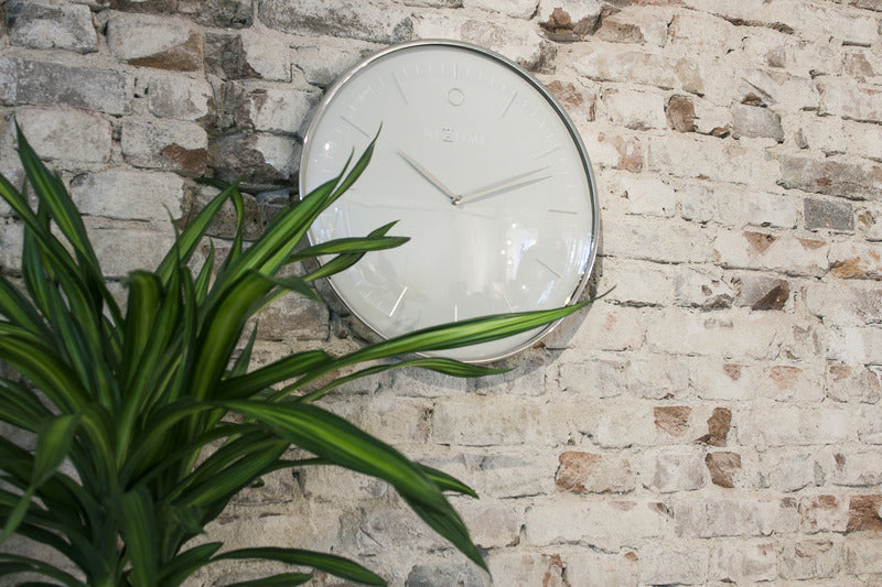 NeXtime NE-3235GS Wandklok Glamour Ø40 Metaal Grijs/zilver