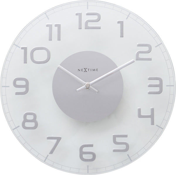 NeXtime NE-8817TR Wandklok Classy Ø30 Metaal Helder Glas