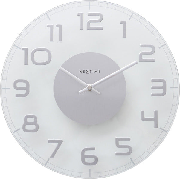 NeXtime NE-8817TR Wandklok Classy Ø30 Metaal Helder Glas