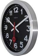 NeXtime NE-3999ARZW Wandklok Dia. 35 Cm, Geborsteld Aluminium, 'Station'