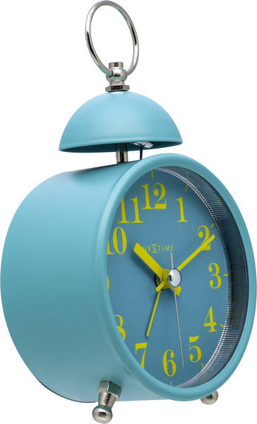 NeXtime NE-5213TQ Wekker Single Bell 16x9.2x5.4 Metaal Turquoise / Geel