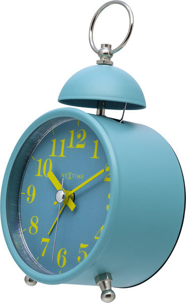 NeXtime NE-5213TQ Wekker Single Bell 16x9.2x5.4 Metaal Turquoise / Geel