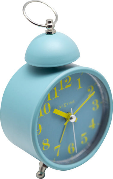 NeXtime NE-5213TQ Wekker Single Bell 16x9.2x5.4 Metaal Turquoise / Geel