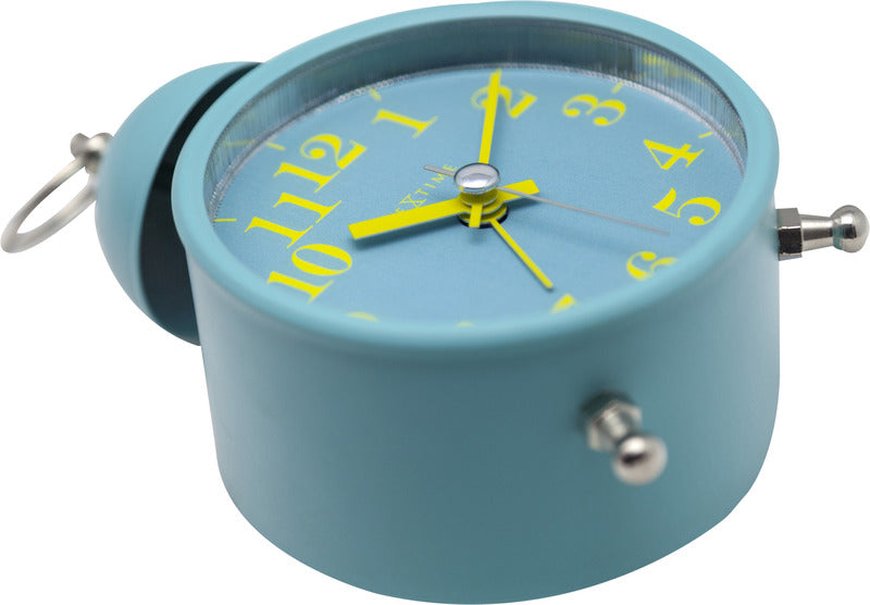 NeXtime NE-5213TQ Wekker Single Bell 16x9.2x5.4 Metaal Turquoise / Geel