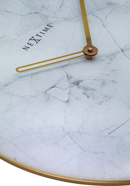 NeXtime NE-8189WI Wandklok Marble Ø 40 Cm Wit
