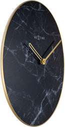 NeXtime NE-8189ZW Wandklok Marble Ø 40 Cm Zwart