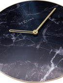 NeXtime NE-8189ZW Wandklok Marble Ø 40 Cm Zwart