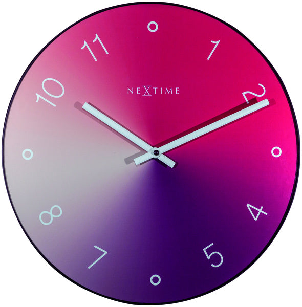 NeXtime NE-8194RO Wandklok Gradient Ø 40 Cm Rood/paars