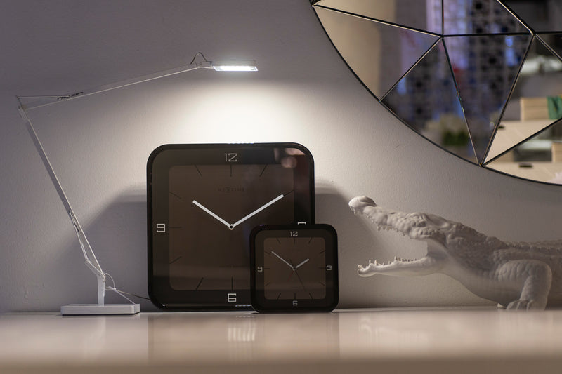 NeXtime NE-3518ZW Wandklok Square Wall 40 X 40 X 4 Cm Zwart