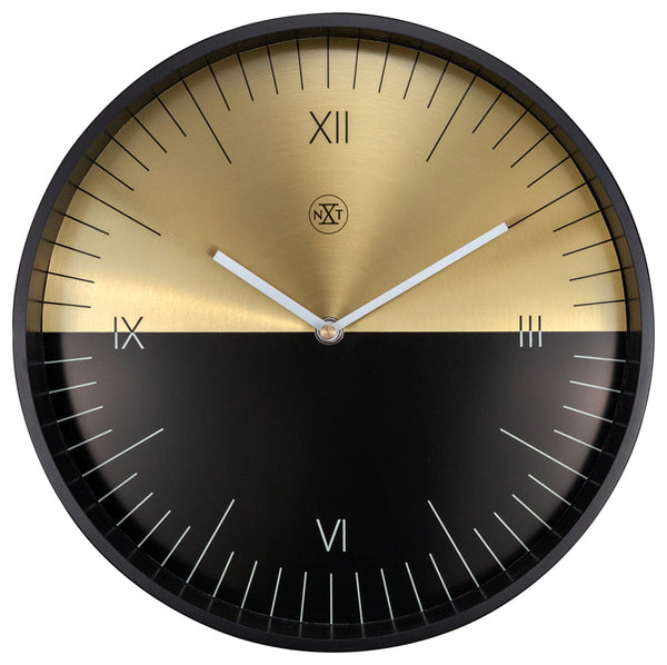 NeXtime NX-7335 Wandklok NXt Half Ø 30 Cm Goud/zwart