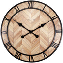 NeXtime NE-3245 Wandklok Roman Vintage Dia 58cm Hout Licht Bruin