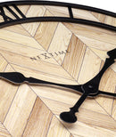 NeXtime NE-3245 Wandklok Roman Vintage Dia 58cm Hout Licht Bruin