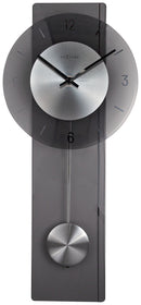 NeXtime NE-3251GS - Wandklok - 70 X 30 Cm - Glas / Metaal - Grijs - 'Eleanor'