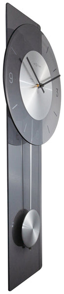 NeXtime NE-3251GS - Wandklok - 70 X 30 Cm - Glas / Metaal - Grijs - 'Eleanor'