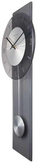 NeXtime NE-3251GS - Wandklok - 70 X 30 Cm - Glas / Metaal - Grijs - 'Eleanor'