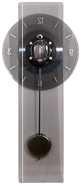 NeXtime NE-3251GS - Wandklok - 70 X 30 Cm - Glas / Metaal - Grijs - 'Eleanor'