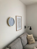 NeXtime NE-3252BL Wandklok - Ø 34 Cm - Glas/ Metaal - Vintage Blauw - 'Essential Gold'