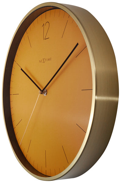 NeXtime NE-3252FM Wandklok Essential Gold Dia 34cm Aluminium Wit