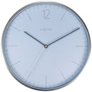 NeXtime NE-3254WI Wandklok - Ø 34 Cm - Glas/ Metaal - Elegant Wit - 'Essential Silver'
