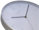 NeXtime NE-3254WI Wandklok - Ø 34 Cm - Glas/ Metaal - Elegant Wit - 'Essential Silver'
