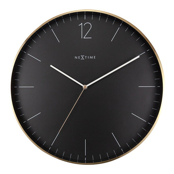 NeXtime NE-3258ZW Essential Wandklok 40 cm Zwart/Goud