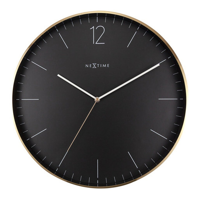 NeXtime NE-3258ZW Essential Wandklok 40 cm Zwart/Goud