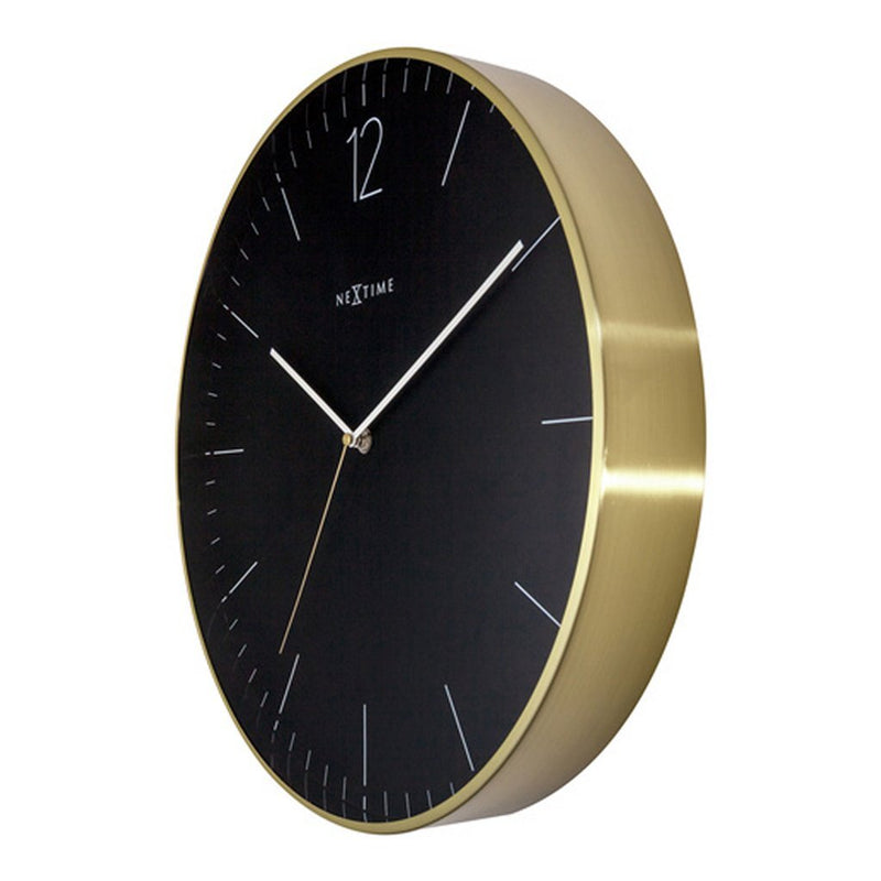 NeXtime NE-3258ZW Essential Wandklok 40 cm Zwart/Goud