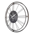NeXtime NE-3260ZI Roman Gear Wandklok 90 cm Zwart/Zilver/Metaal