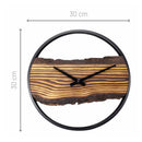 NeXtime NE-3264BR Wandklok Forest 30 cm Hout/Zwart Metaal
